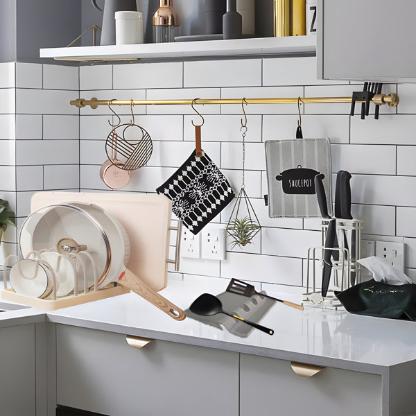 Prep & Savour Metal Countertop / Pot Rack Wayfair